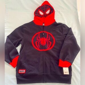 Boys Marvel Spider-Man Hooded Sweatshirt - Black and Red